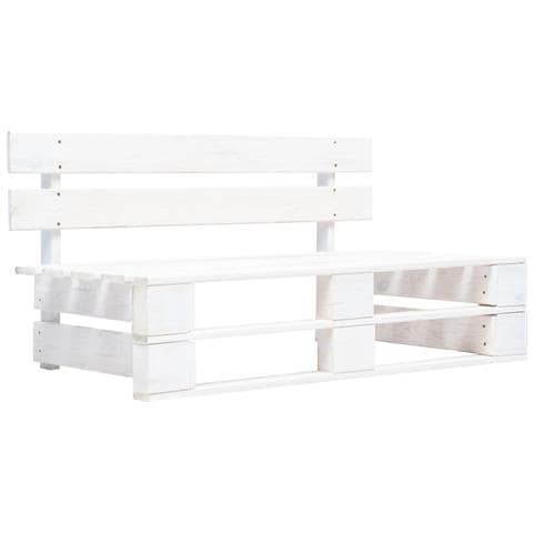 Divano Centrale Giardino Su Pallet Bianco Legno Pino Impregnato - Foto 1