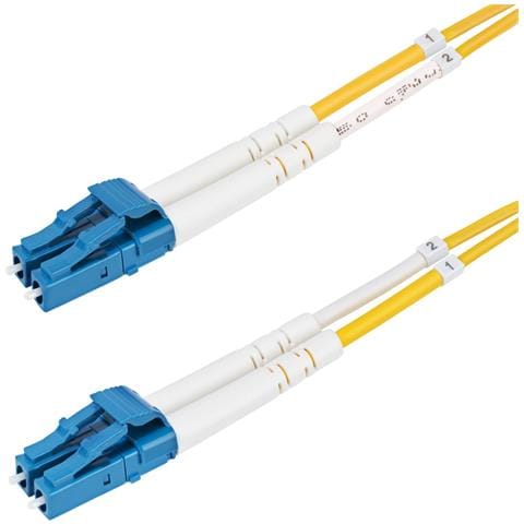Cavo in fibra ottica duplex monomodale OS2 da LC a LC (UPC) da 10m, 9/125µm, 100G, Insensibile alla piegatura, Bassa perdita di inserzione, Cavo patch in fibra LSZH - Foto 1
