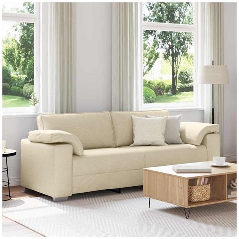 Divano 3 posti crema 178 cm in tessuto - Foto 2