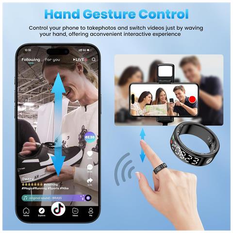 Smart Ring: Il Tuo Tracker Definitivo Per Salute E Fitness Black 10 - Foto 2
