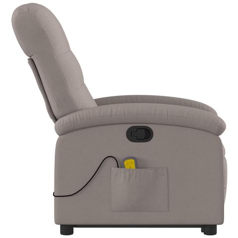 Poltrona Alzapersona Massaggiante Reclinabile Tortora Tessuto - Foto 9