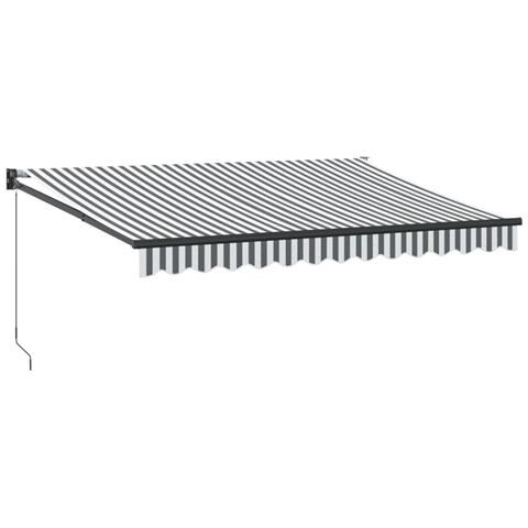 Tenda Retrattile Antracite e Bianca 3,5x2,5m Tessuto/Alluminio - Foto 1