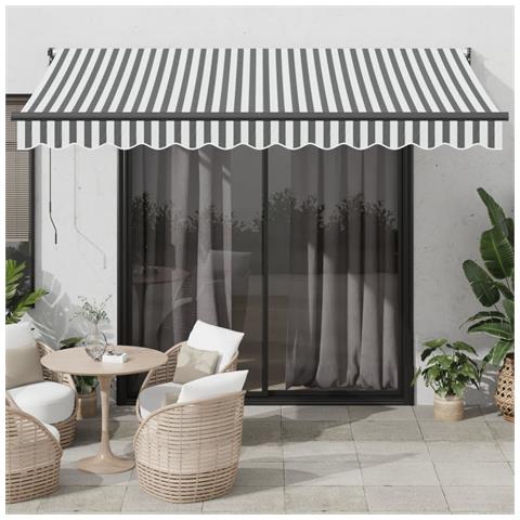 Tenda Retrattile Antracite e Bianca 3,5x2,5m Tessuto/Alluminio - Foto 2