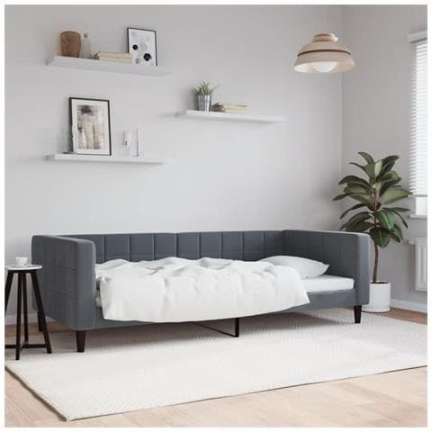 Letto da Giorno Grigio Scuro 90x190 cm in Velluto - Foto 2