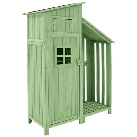 Armadio Da Giardino Casetta Da Giardino Armadio Da Giardino, Lxpxa:124x46x174cm, Adatto Anche Per Piccoli Giardini, Verde, (capanna Di Legno, 1 Pz., Casetta Da Giardino) - Foto 2