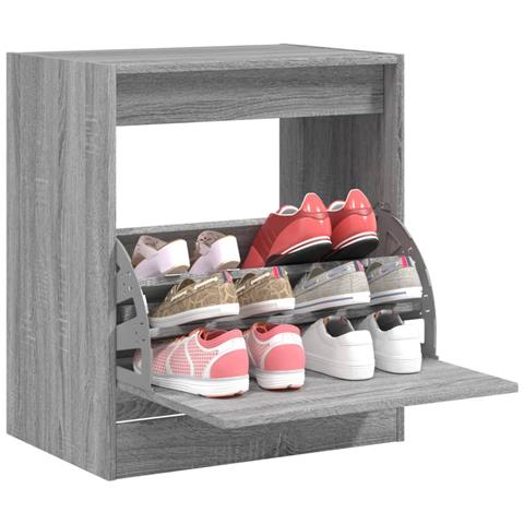 Scarpiera Grigio Sonoma 60x42x69 cm in Legno Multistrato - Foto 2
