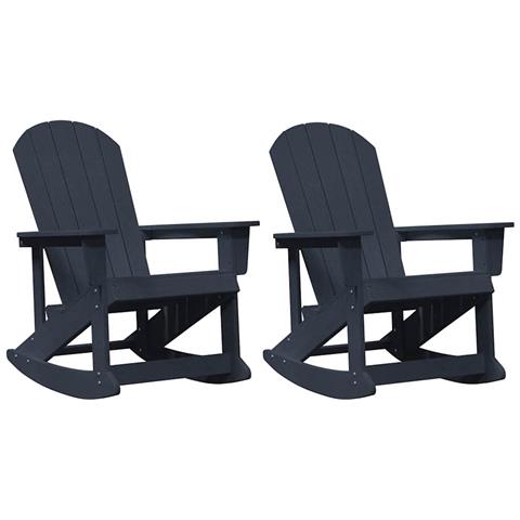 Sdraio Rocking Adirondack 2 pcs Blu marino HDPE - Foto 1