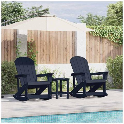 Sdraio Rocking Adirondack 2 pcs Blu marino HDPE - Foto 2