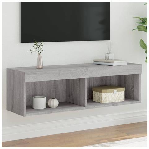 Mobile Porta TV con Luci LED Grigio Sonoma 100x30x30 cm - Foto 2