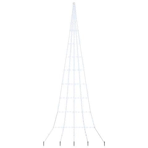 Albero di Natale LED con picchetti per il terreno Bianco freddo - Foto 1