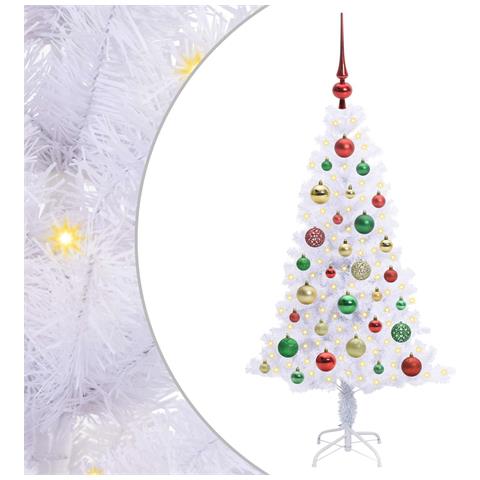 Albero di Natale artificiale Bianco 120 cm PVC e Acciaio - Foto 1