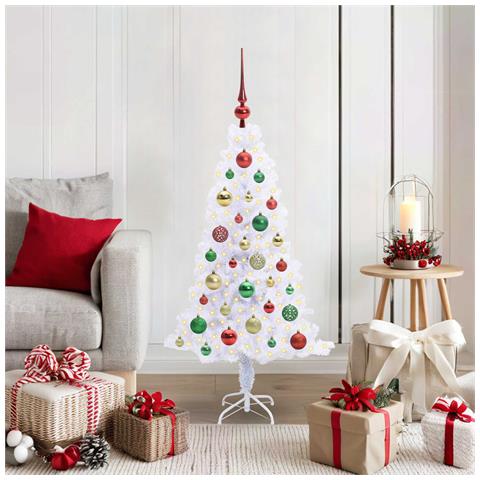 Albero di Natale artificiale Bianco 120 cm PVC e Acciaio - Foto 2