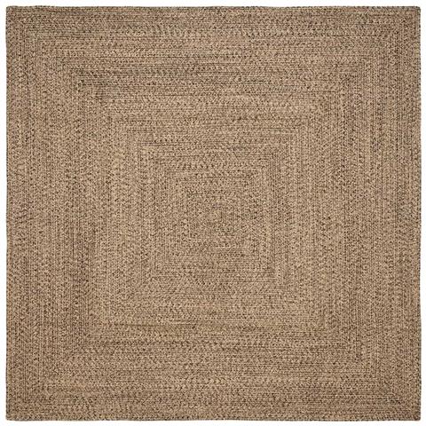 Tappeto Naturale e nero 240 x 240 cm Juta - Foto 1