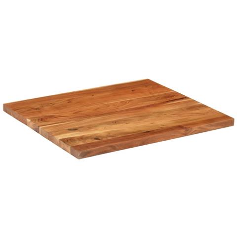 Piano Tavolo 100x80x3,8 cm Rettangolare Legno Massello Acacia - Foto 2