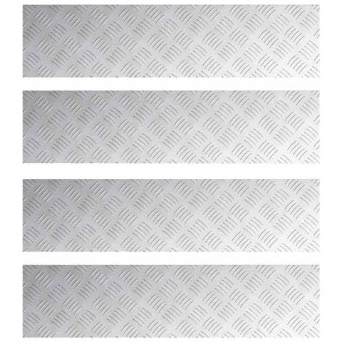 Dischi Quadrati 4 pcs Argento 80 x 20 cm Alluminio - Foto 1