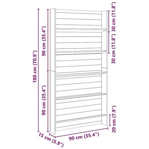 Supporto per piante con lo scaffale Marrone 90 x 15 x 180 cm - Foto 9