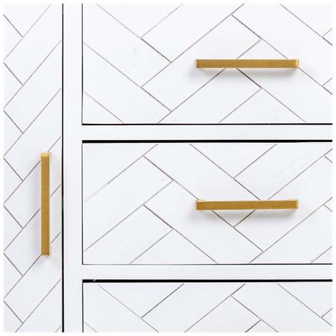 Credenza Con 3 Cassetti E 2 Ante In Legno E Metallo 120x40,5x81h Cm - Foto 8