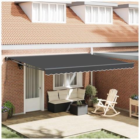 Tenda Retrattile Antracite 450 × 300 cm Poliestere e Metallo - Foto 2