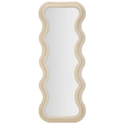 Specchio Con Cornice Onde 3-beige-mdf-60x6x160 Cm - Foto 1
