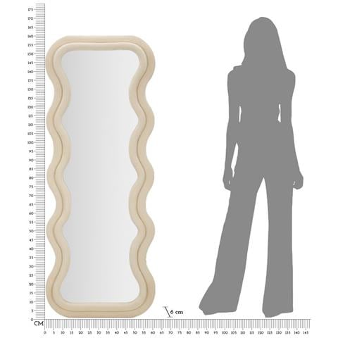 Specchio Con Cornice Onde 3-beige-mdf-60x6x160 Cm - Foto 6