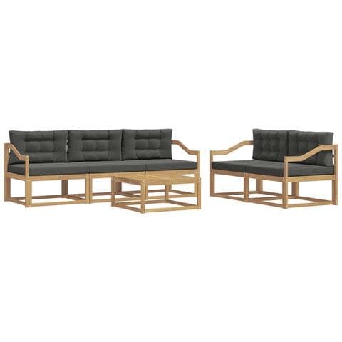 Set di divani da esterno con cuscino 6 pcs Bianco e Antracite - Foto 1
