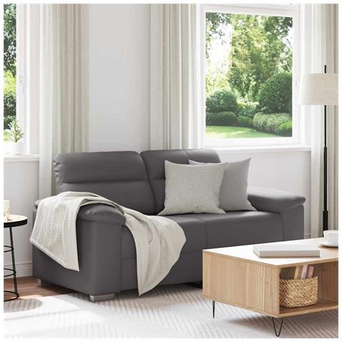 Divano a 2 posti Grigio 160x81x84 cm in Similpelle - Foto 2
