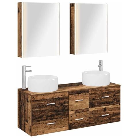 Set di mobili per il bagno 5 pcs Legno antico - Foto 1
