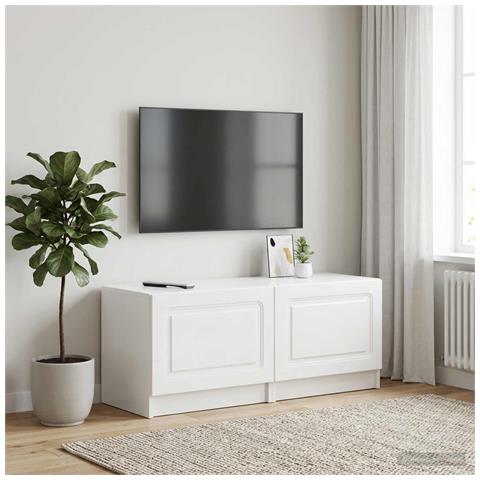 Mobile TV Bianco Lucido Legno ingegnerizzato - Foto 2