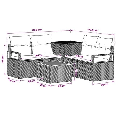 Set di divani 6 pz Grigio e Grigio Scuro - Foto 2
