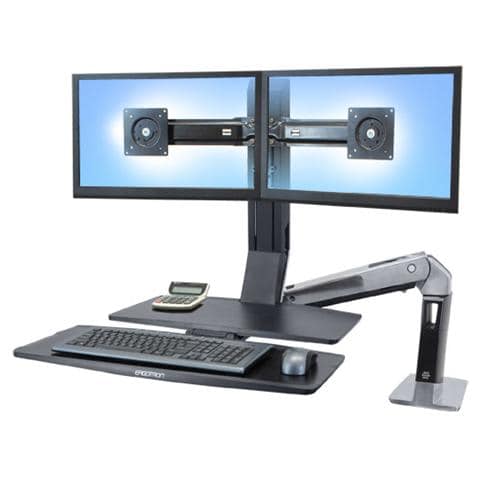 WorkFit-A, Doppio con Superficie di Lavoro per 2 Schermi LCD fino a 22" - Foto 1