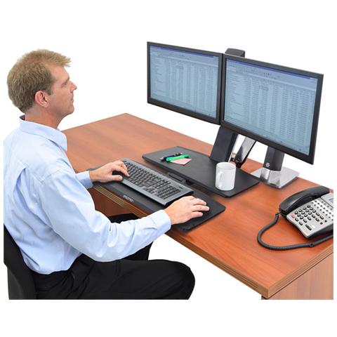 WorkFit-A, Doppio con Superficie di Lavoro per 2 Schermi LCD fino a 22" - Foto 4