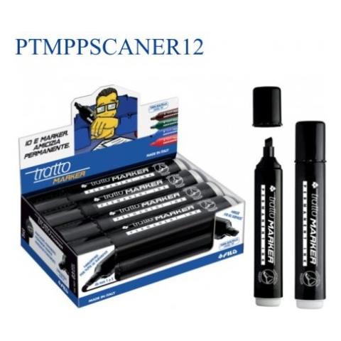 confezione da 12 pezzi - marcatore tratto marker nero p. scalpello - Foto 2