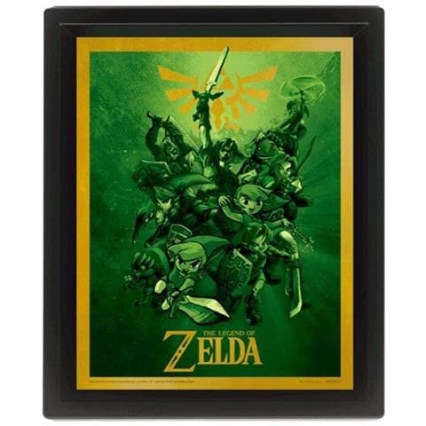 Legend Of Zelda Framed 3d Effect Poster Pack Link 26 X 20 Cm (3)  - Foto 2
