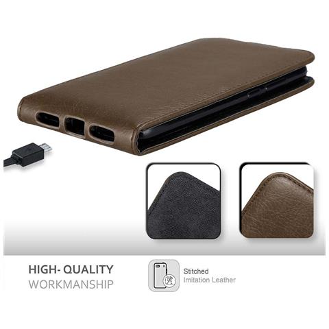 Custodia Compatibile Con Huawei Y6 Prime 2018 In Bruno Caffè - Coperchio Protettivo In Design Flip Con Chiusura Magnetica - Foto 8