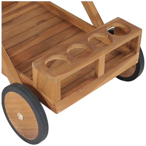 Carrello Da Tè In Legno Massello Di Teak - Foto 2