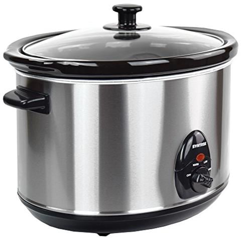 Chef Sc-560m Deli 5,6 Litri In Acciaio Inox Slow Cooker Con Funzione Di Mantenimento Del Calore, Vetro Di Sicurezza E Ciotola In Ceramica Rimovibile, Cottura Lenta - Foto 2