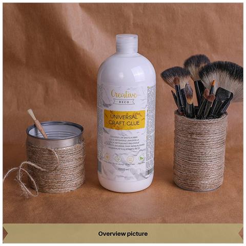 1l Bianca Colla Pva Universale Liquida Artigianale | Per Tessuti Carta Cartone Legno Vetro Pelle Ceramica Feltro | Non Tossica | Asciugatura Rapida Trasparente | Progetti Artistici - Foto 5