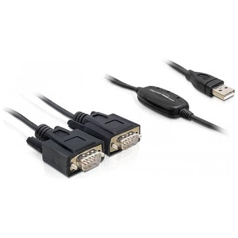 2x RS232 / USB 2.0 DB9 USB 2.0 Nero cavo di interfaccia e adattatore - Foto 2