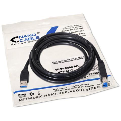 10.01.0802-BK, 3.0 (3.1 Gen 1) , USB A, USB B, Maschio / maschio, Dritto, Dritto - Foto 2