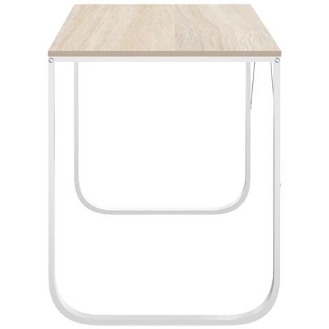 Scrivania Per Computer Bianco E Rovere 110x60x73 Cm Truciolato - Foto 2