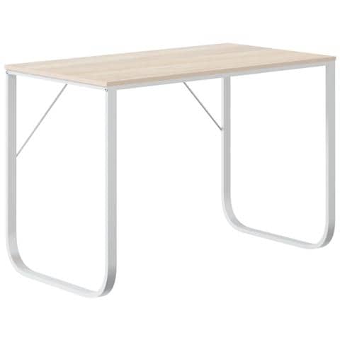 Scrivania Per Computer Bianco E Rovere 110x60x73 Cm Truciolato - Foto 1