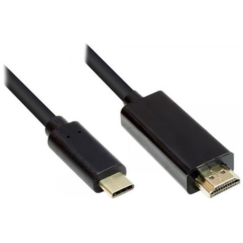 Alcasa Gc-m0102 Cavo E Adattatore Video 3 M Hdmi Tipo A (standard) Usb Tipo-c Nero - Foto 1