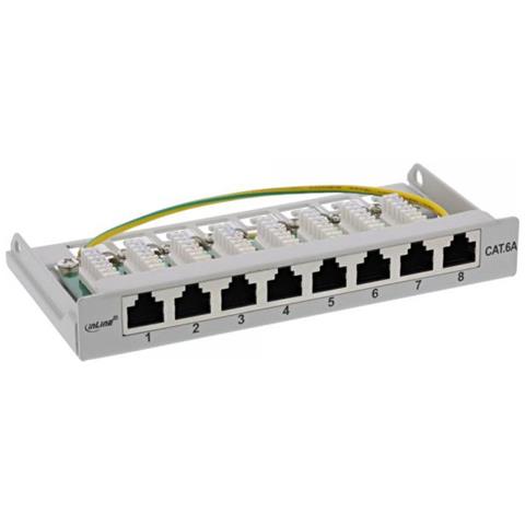 Patch Panel Cat. 6a 0,5u 8 Vie, Montaggio Su Tavolo /parete Grigio Ral7035 - Foto 2