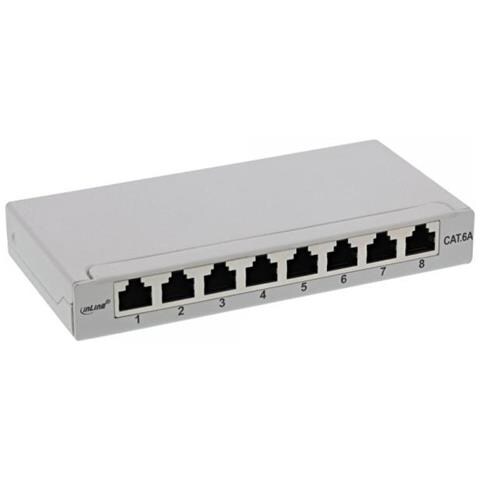 Patch Panel Cat. 6a 0,5u 8 Vie, Montaggio Su Tavolo /parete Grigio Ral7035 - Foto 1