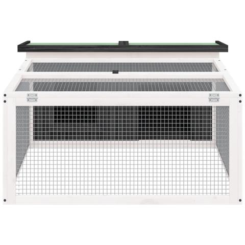 Conigliera Grigia 117,5x97x47,5 Cm In Legno Massello Di Pino - Foto 2