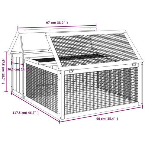 Conigliera Grigia 117,5x97x47,5 Cm In Legno Massello Di Pino - Foto 6