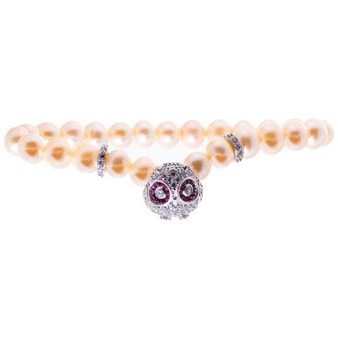 Bracciale Donna Jla-br-owl-1-pe Argentato Arancio Zirconio Argento Puro 16 Mm - Foto 1