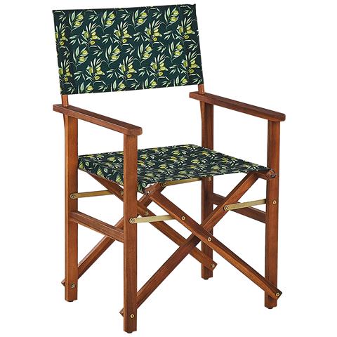Set Di 2 Sedie Legno Di Acacia Scuro Grigio Motivo Olive Verde Cine - Foto 6