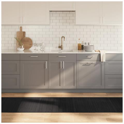 Tappeto Rettangolare Nero 70x500 Cm In Bambù - Foto 1