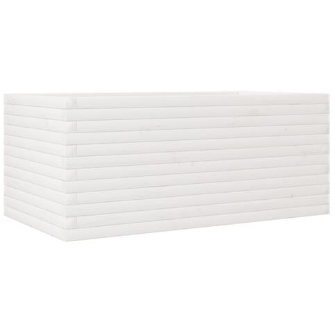 Fioriera Da Giardino Bianca 110x60x45,5 Cm Legno Massello Pino - Foto 2